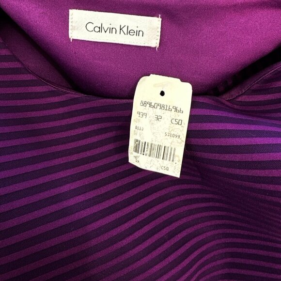 Calvin Klein Purple Stripe Fit and Flare Swirl Seam Scuba Dress NWT New 8 10 ? - Picture 5 of 5